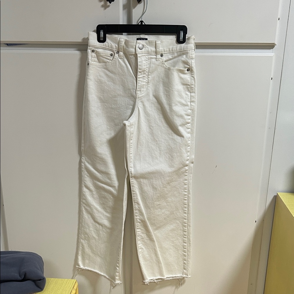 J. Crew Women's White Wide Leg Midrise Crop Jeans 26